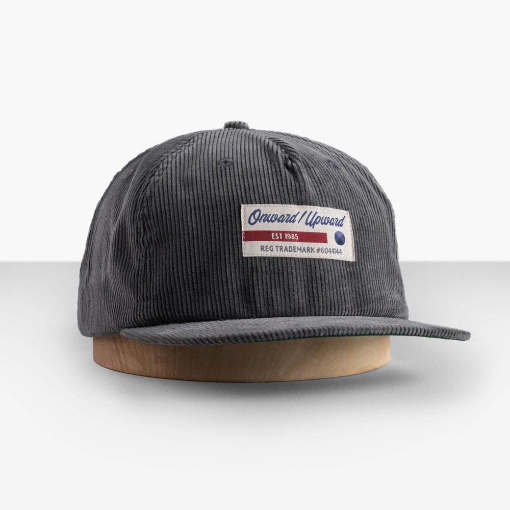 ODD JOB BIG FLAT BILL UNSTRUCTURED CORDUROY HAT grey NEVER WORN